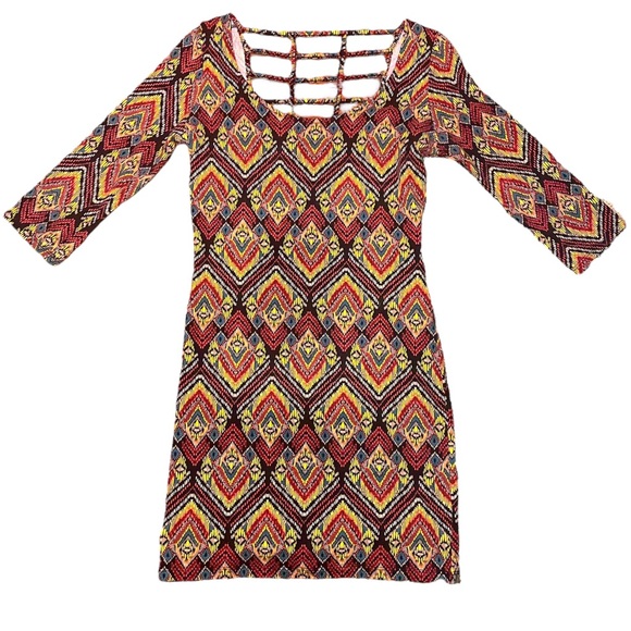 Women's Bohemian Style Tribal Pattern Dress - Picture 1 of 7